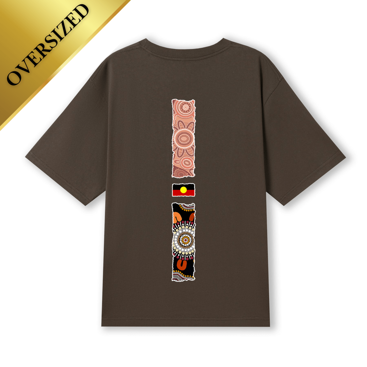 Aboriginal - Iconic Palm Flag Oversized Tee - Nesian Kulture