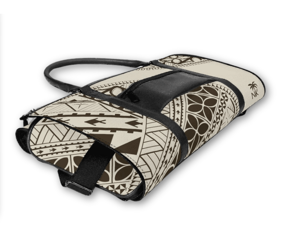 ALOFA PU Leather Travel Bag – Black & Floral - Nesian Kulture