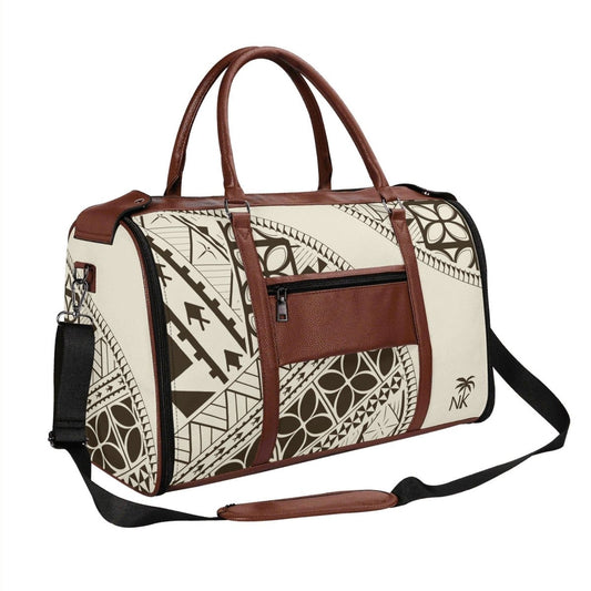 ALOFA PU Leather Travel Bag – Black & Floral - Nesian Kulture