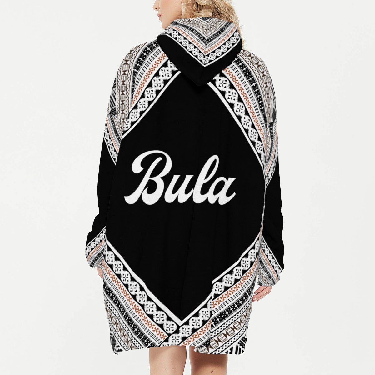 Bula Black Snug Hoodie Blanket - Nesian Kulture