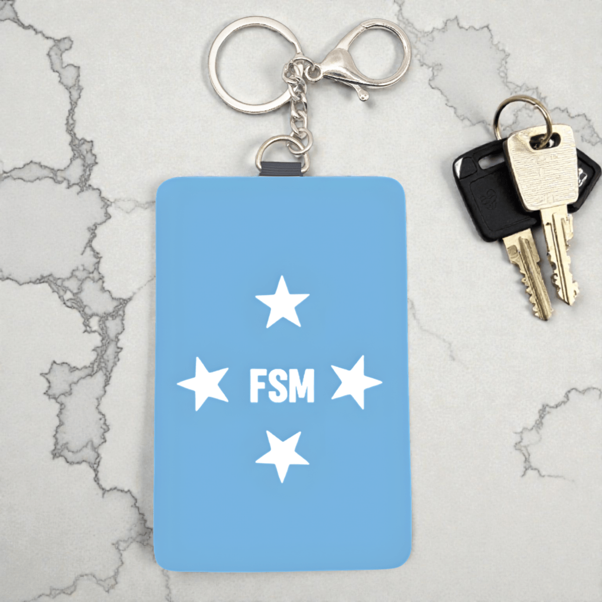 Cardholder Keychain – Micronesian Flag Edition - Nesian Kulture