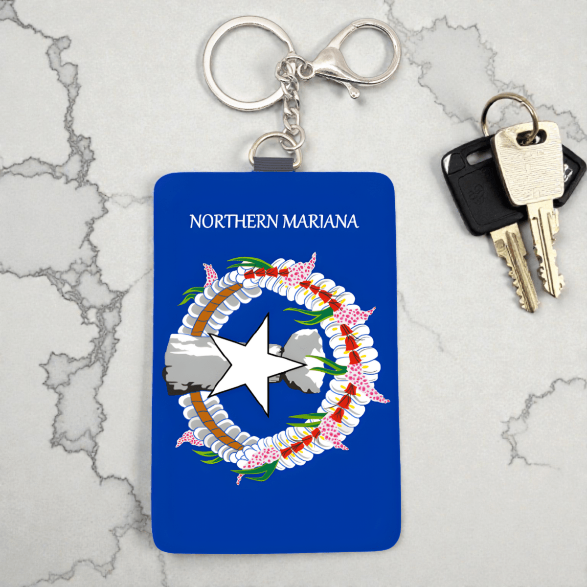 Cardholder Keychain – Micronesian Flag Edition - Nesian Kulture