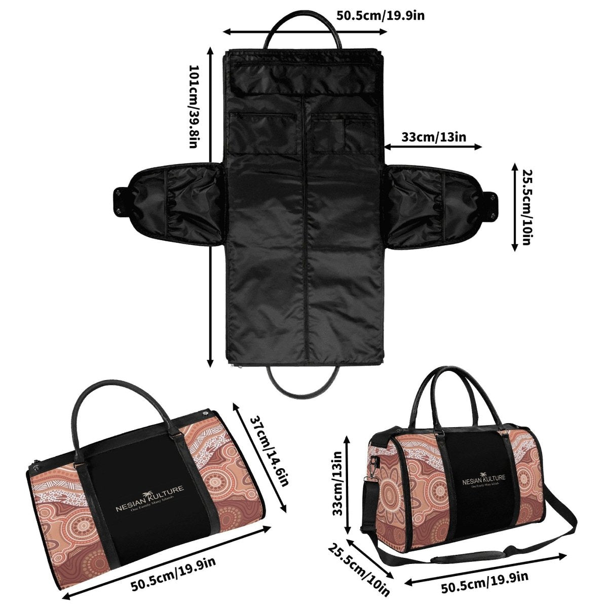 Connection to Sacred Lands Foldable Travel Bag - Nesian Kulture
