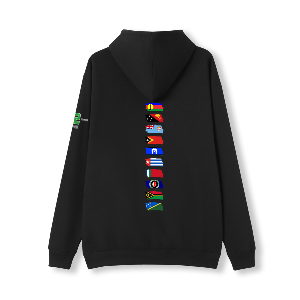 Melanesian Black N White Hoodie – Limited Drop (All Flags) - Nesian Kulture