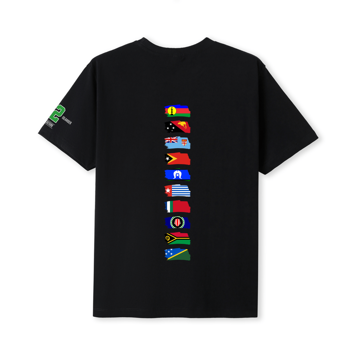 Melanesian Black N White Tee – Limited Drop (All Flags) - Nesian Kulture