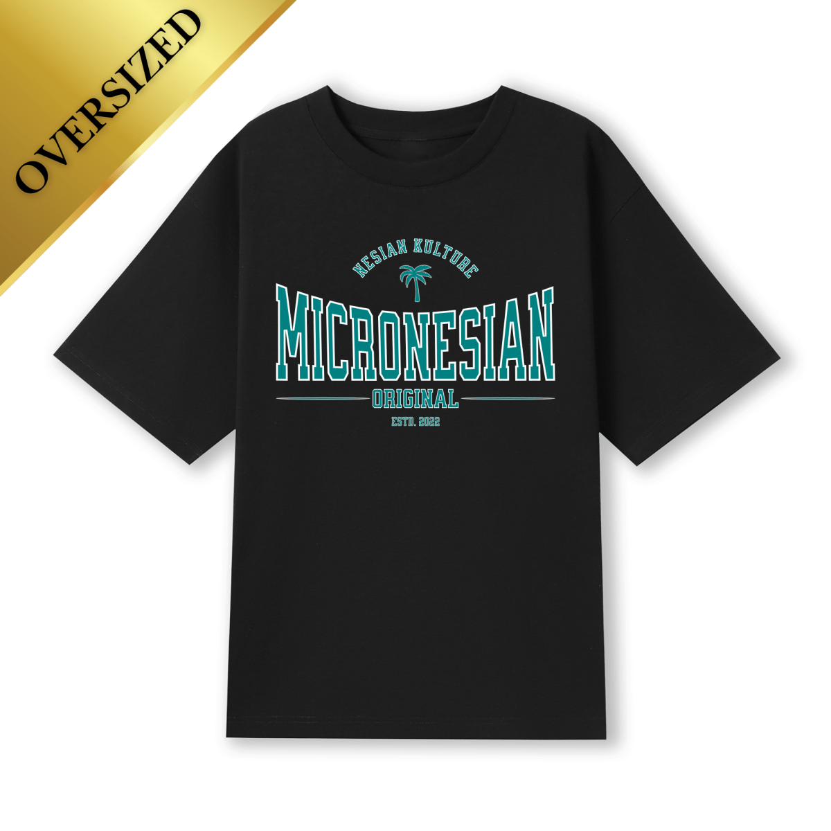 Micronesian - Iconic Palm Flag Oversized Tee - Nesian Kulture