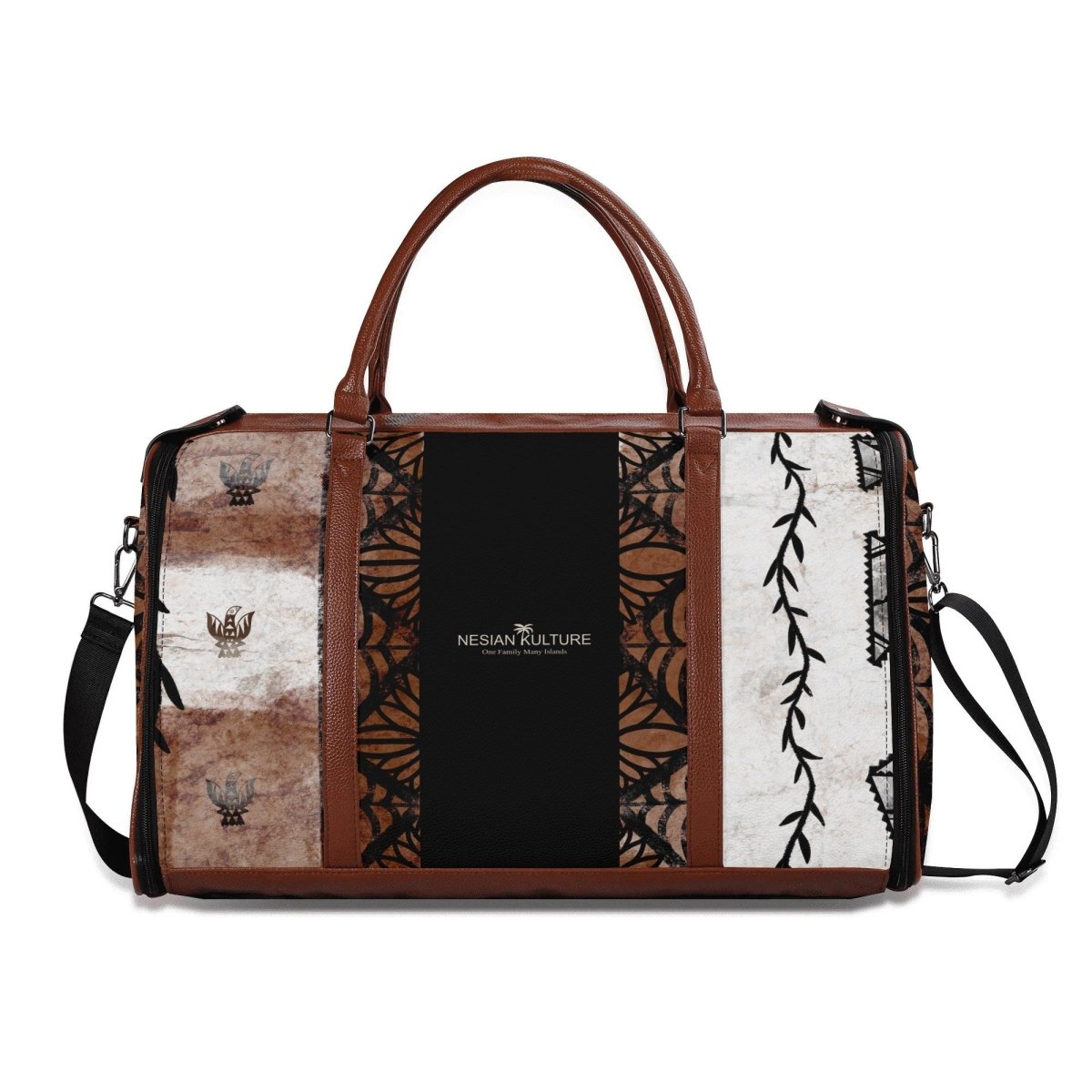 NGATU PU Leather Foldable Travel Bag – Ngatu / Tapa Inspired - Nesian Kulture