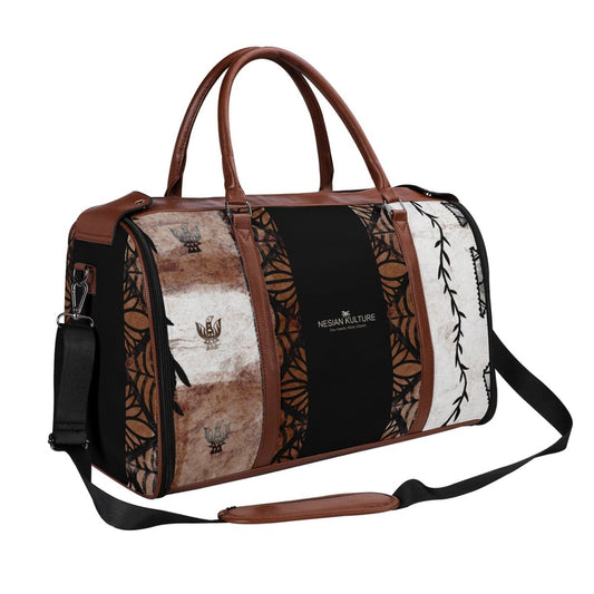 NGATU PU Leather Foldable Travel Bag – Ngatu / Tapa Inspired - Nesian Kulture
