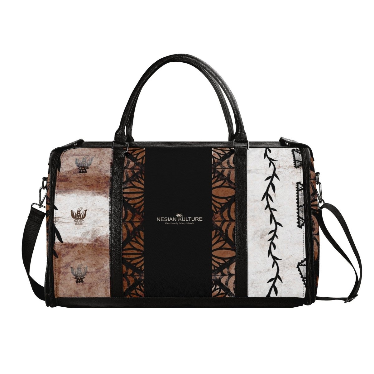 NGATU PU Leather Foldable Travel Bag – Ngatu / Tapa Inspired - Nesian Kulture