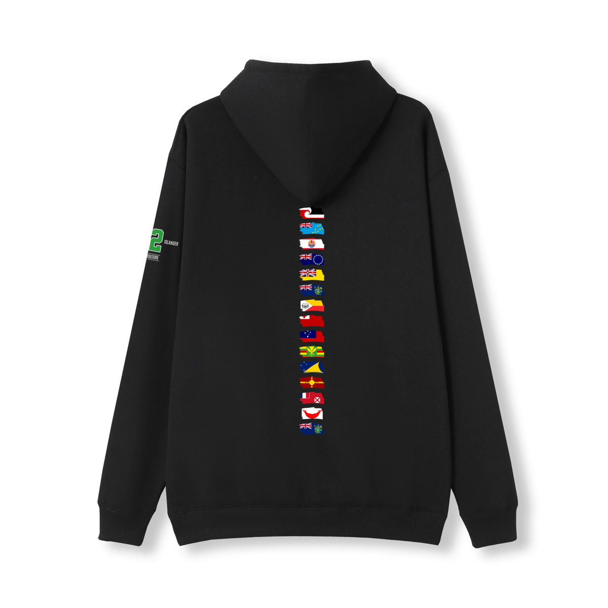 Polynesian Black N White Hoodie – Limited Drop (All Flags) - Nesian Kulture