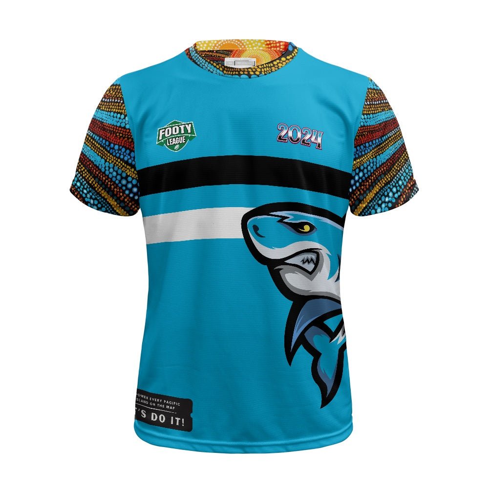 Cronulla-Sutherland Sharks Pacific Island Rugby League Tee - Aboriginal - Nesian Kulture