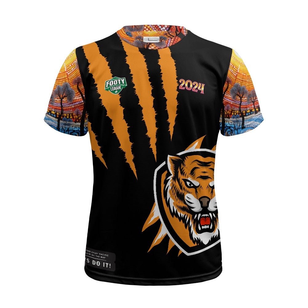 West Tigers Pacific Island Rugby League Tee - Aboriginal - Nesian Kulture